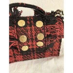 Kooreloo The New Yorker Petite Bag Red Tweed Crossbody Top Handle NEW